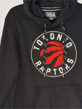 Toronto Raptors NBA Express Twill Logo Fleece Hoodie Black Unisex Medium